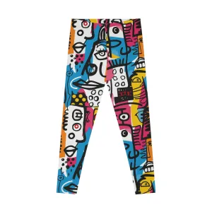 Colorful Abstract Stretchy Leggings for Active Wear & Relaxation