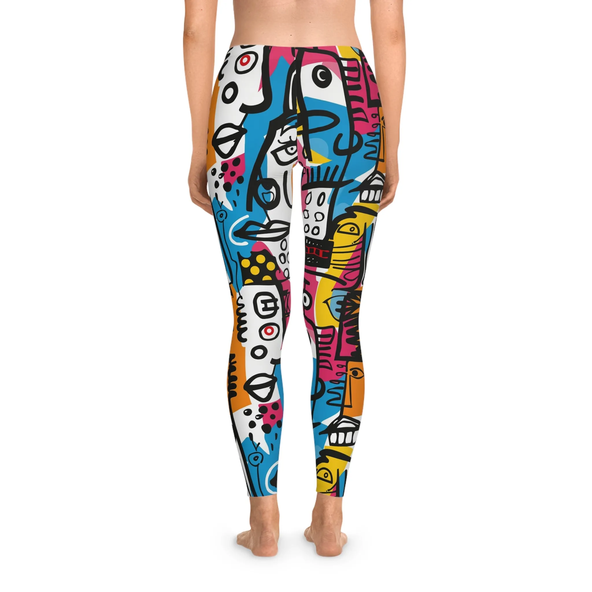 Colorful Abstract Stretchy Leggings for Active Wear & Relaxation