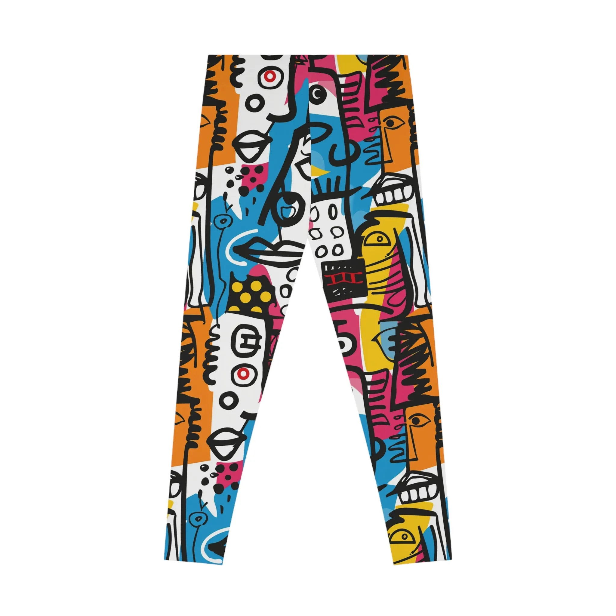 Colorful Abstract Stretchy Leggings for Active Wear & Relaxation