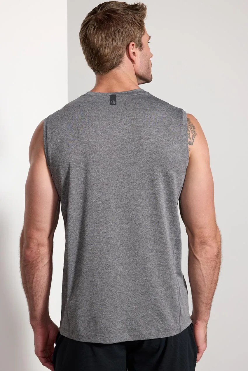 Conquer Crew Neck Tank - Black Melange