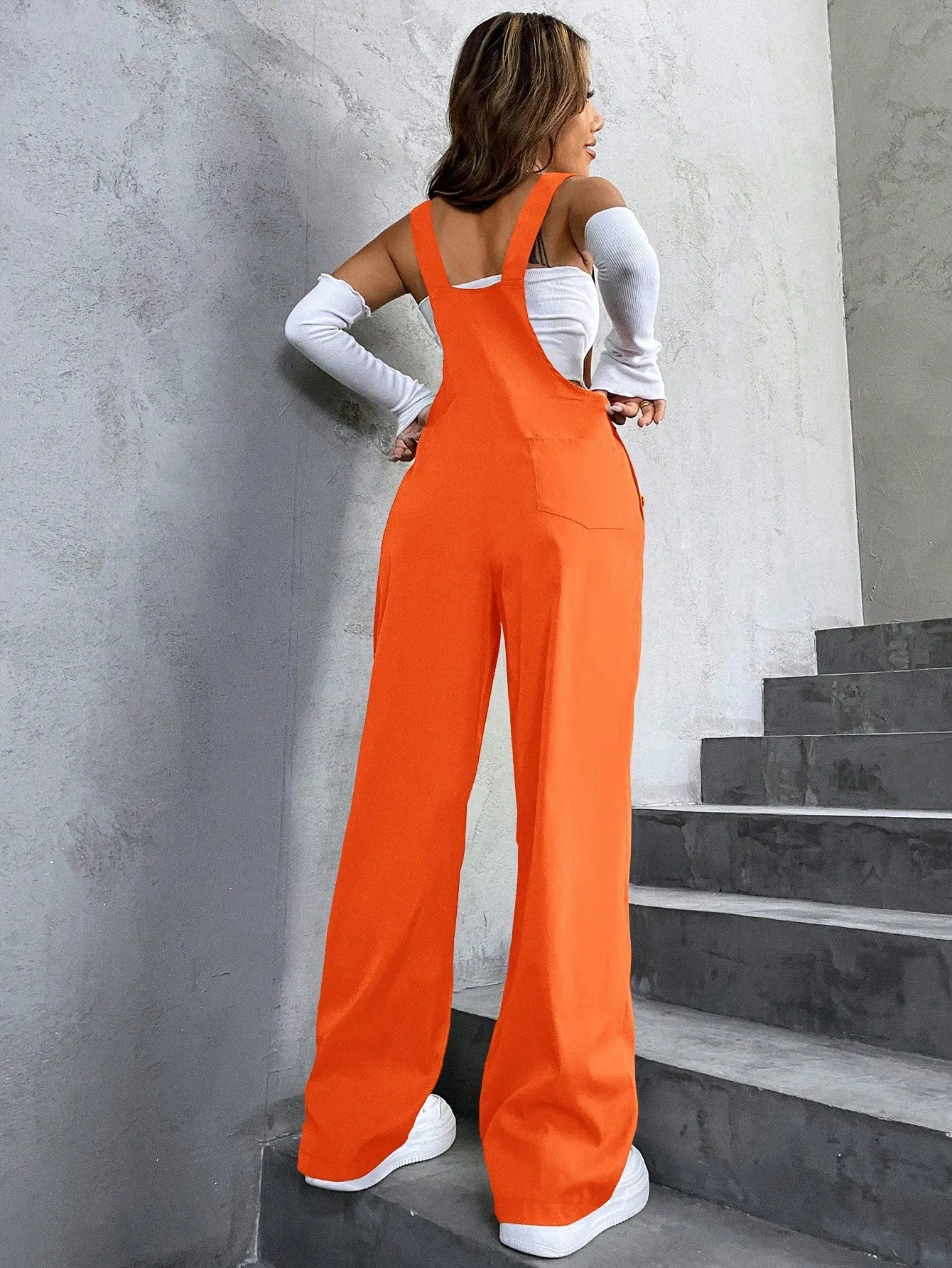 Coolane 1pc Flap Pocket Overall Jumpsuit