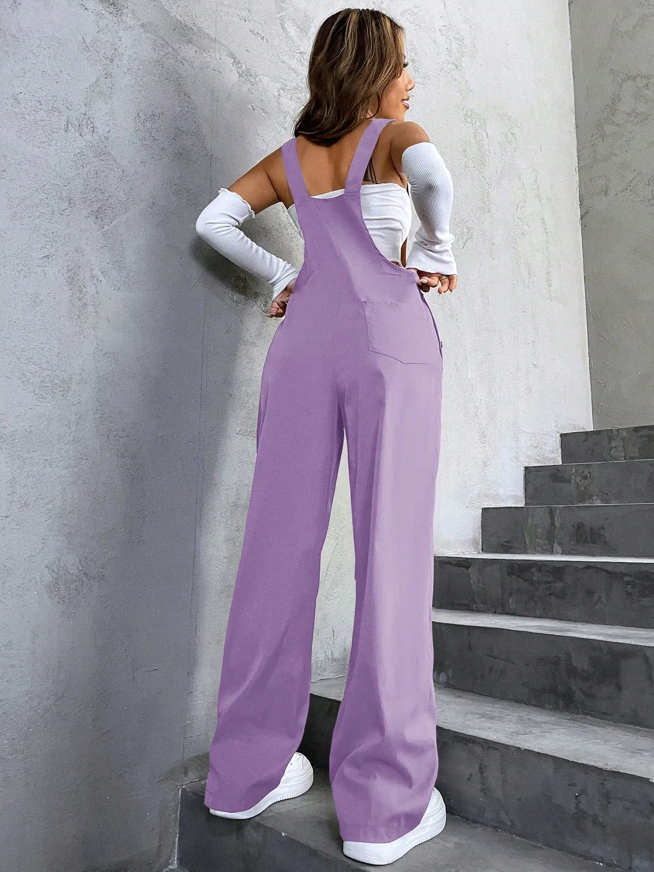 Coolane 1pc Flap Pocket Overall Jumpsuit