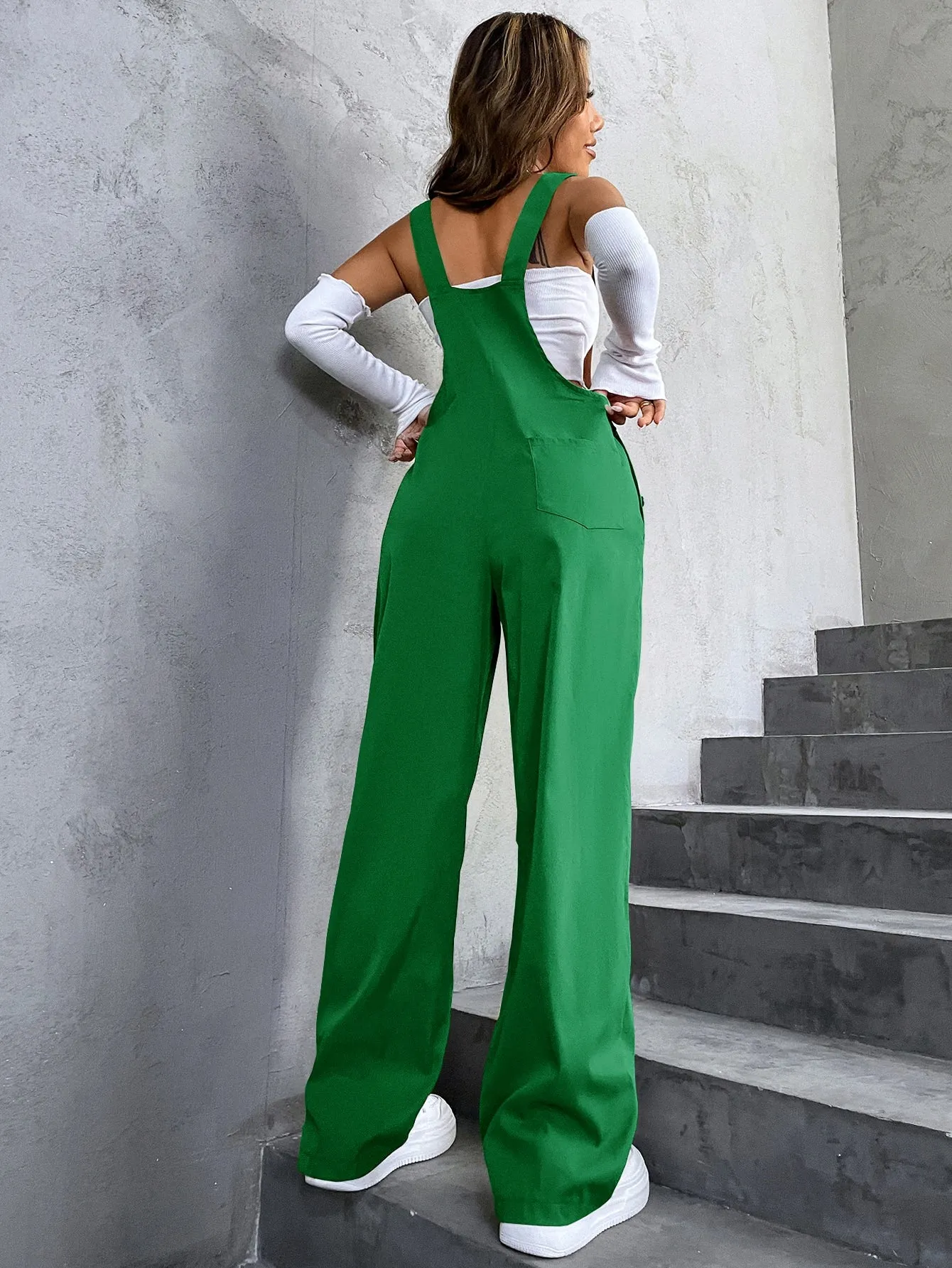 Coolane 1pc Flap Pocket Overall Jumpsuit