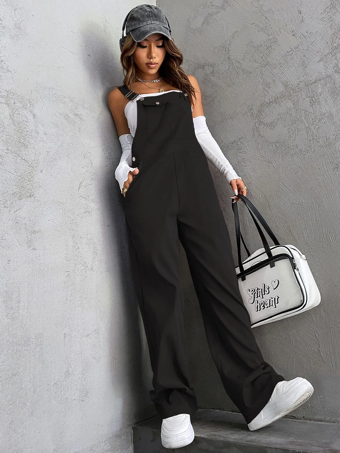Coolane 1pc Flap Pocket Overall Jumpsuit