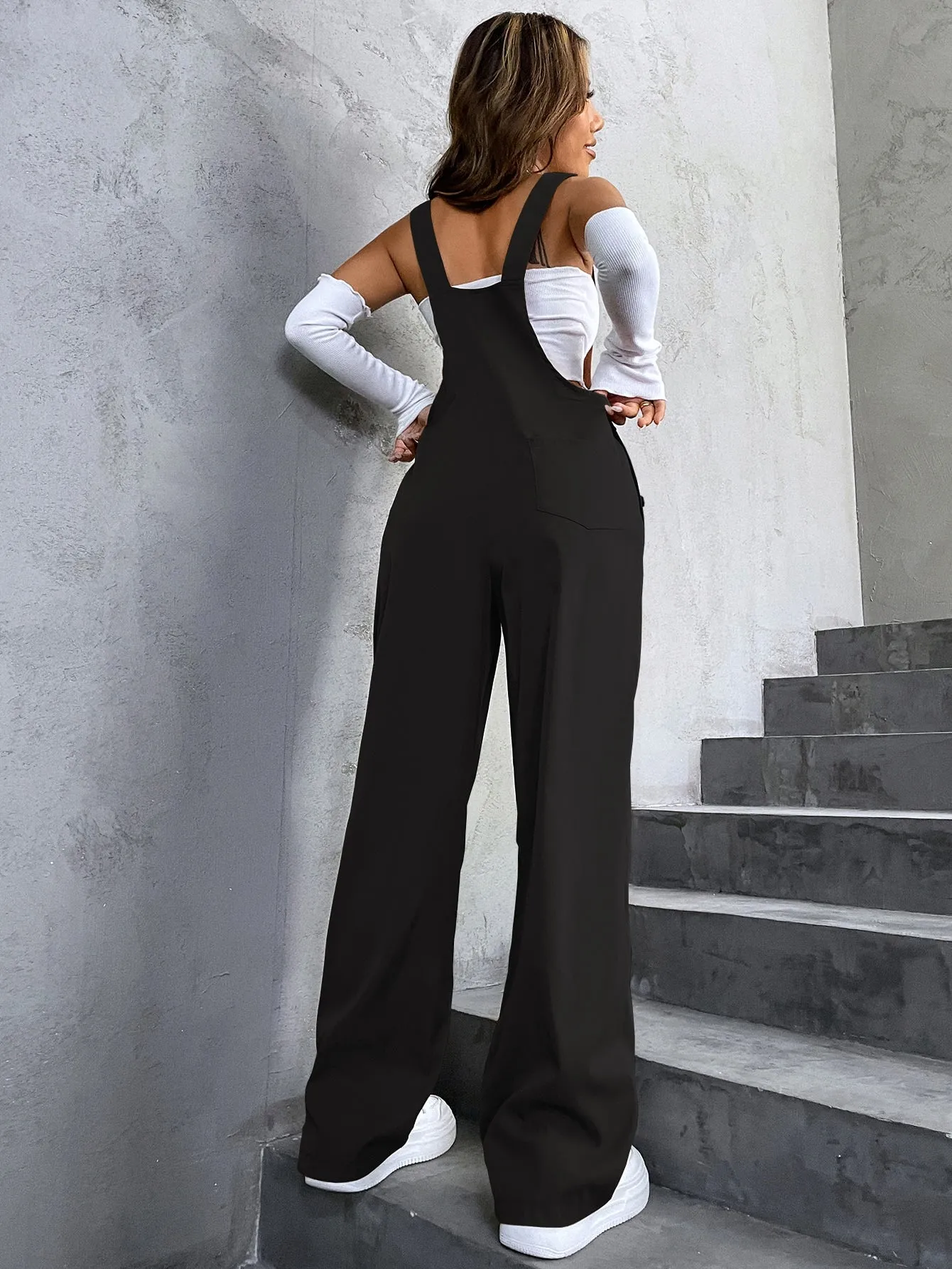 Coolane 1pc Flap Pocket Overall Jumpsuit