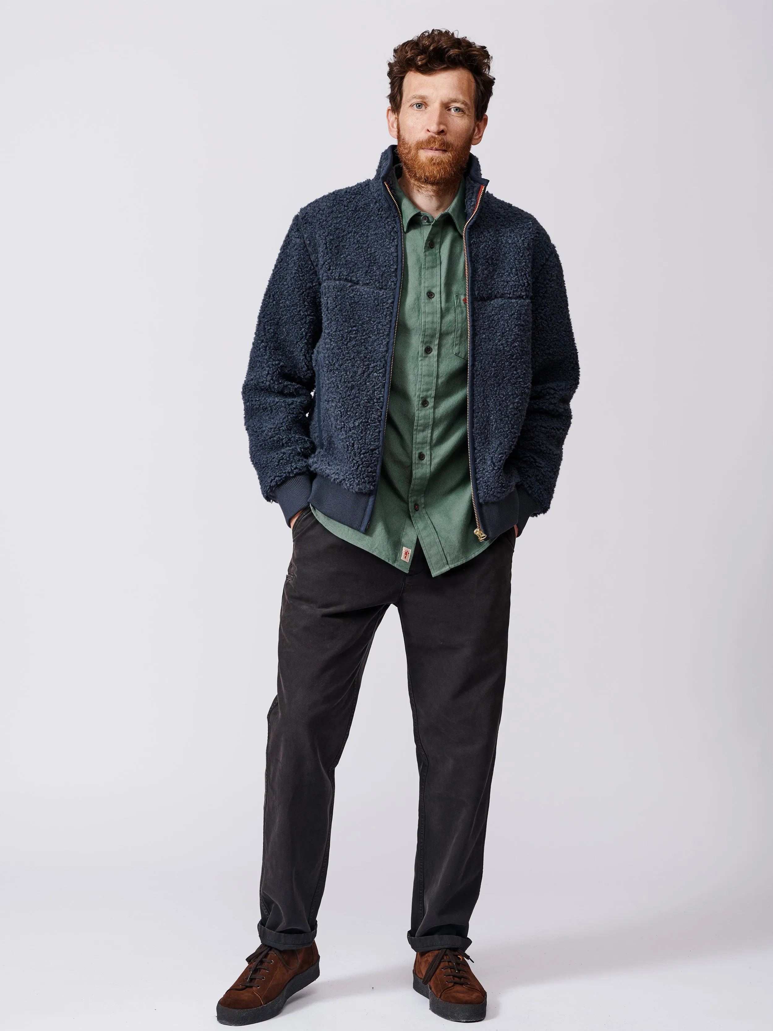 Croxby Zip Through Wool Blend Fleece