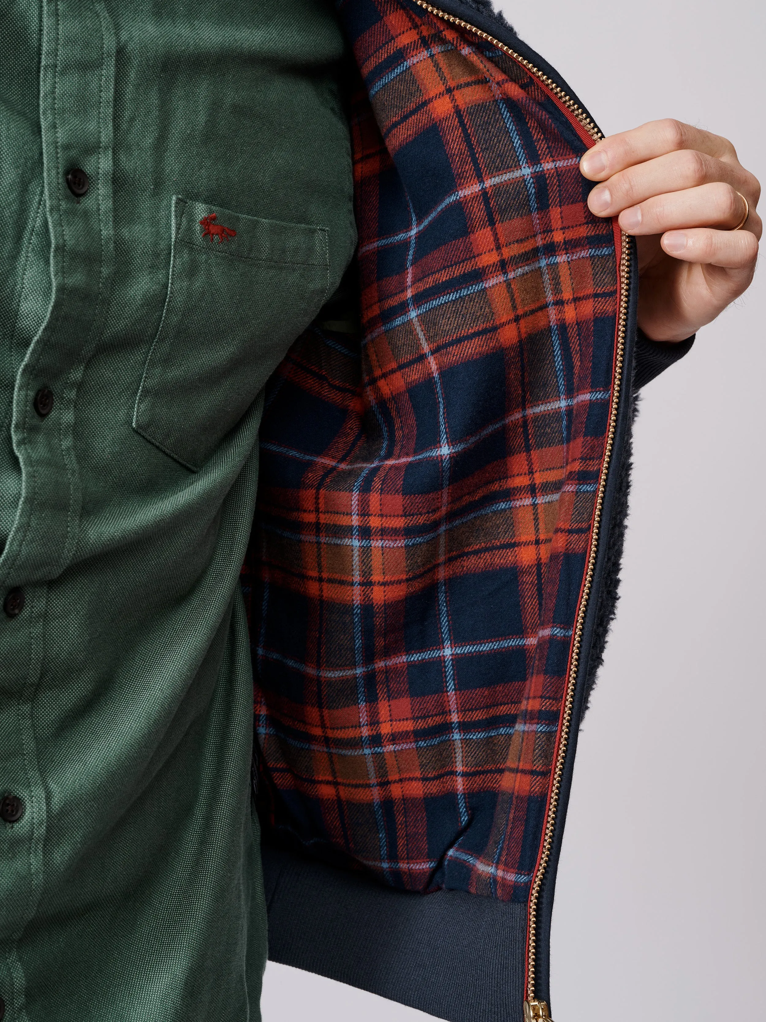 Croxby Zip Through Wool Blend Fleece