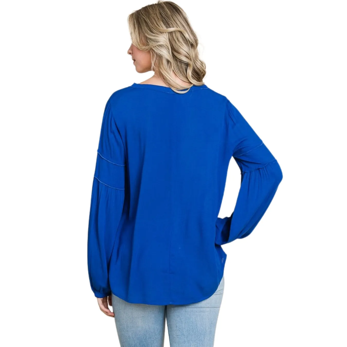 Culture Code Sunkist Orange Bohemia Blouse Long Sleeve Top CWT1461