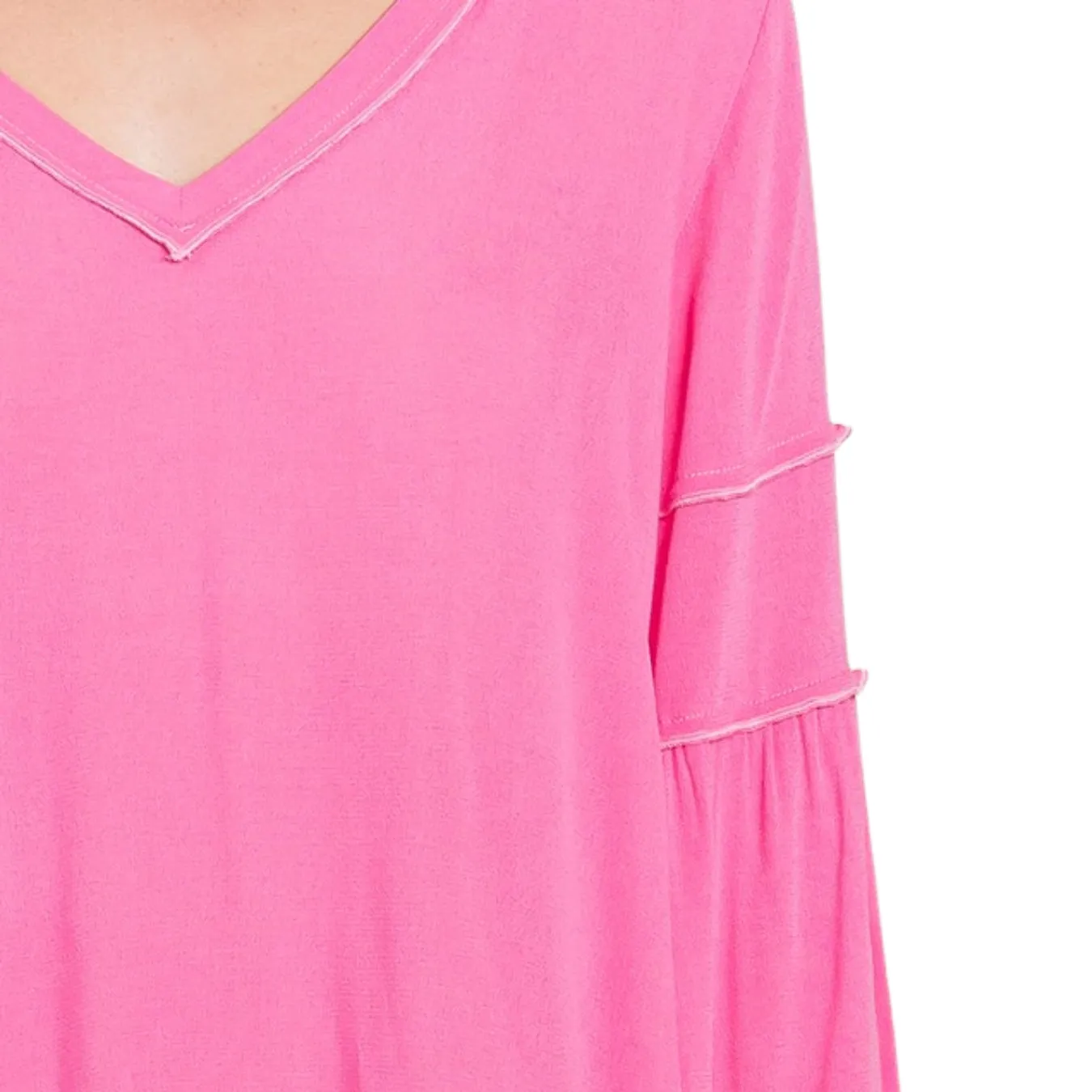 Culture Code Sunkist Orange Bohemia Blouse Long Sleeve Top CWT1461