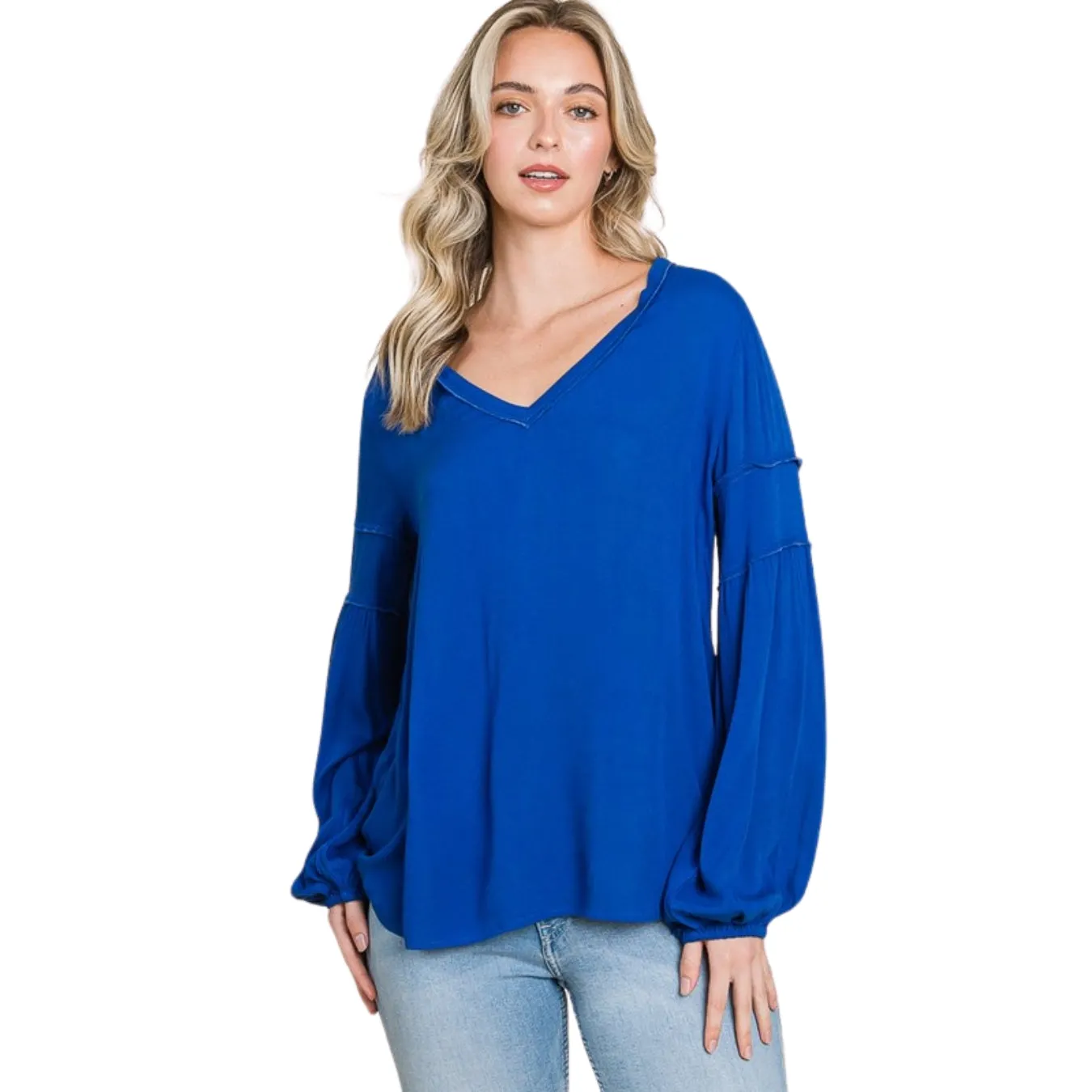 Culture Code Sunkist Orange Bohemia Blouse Long Sleeve Top CWT1461