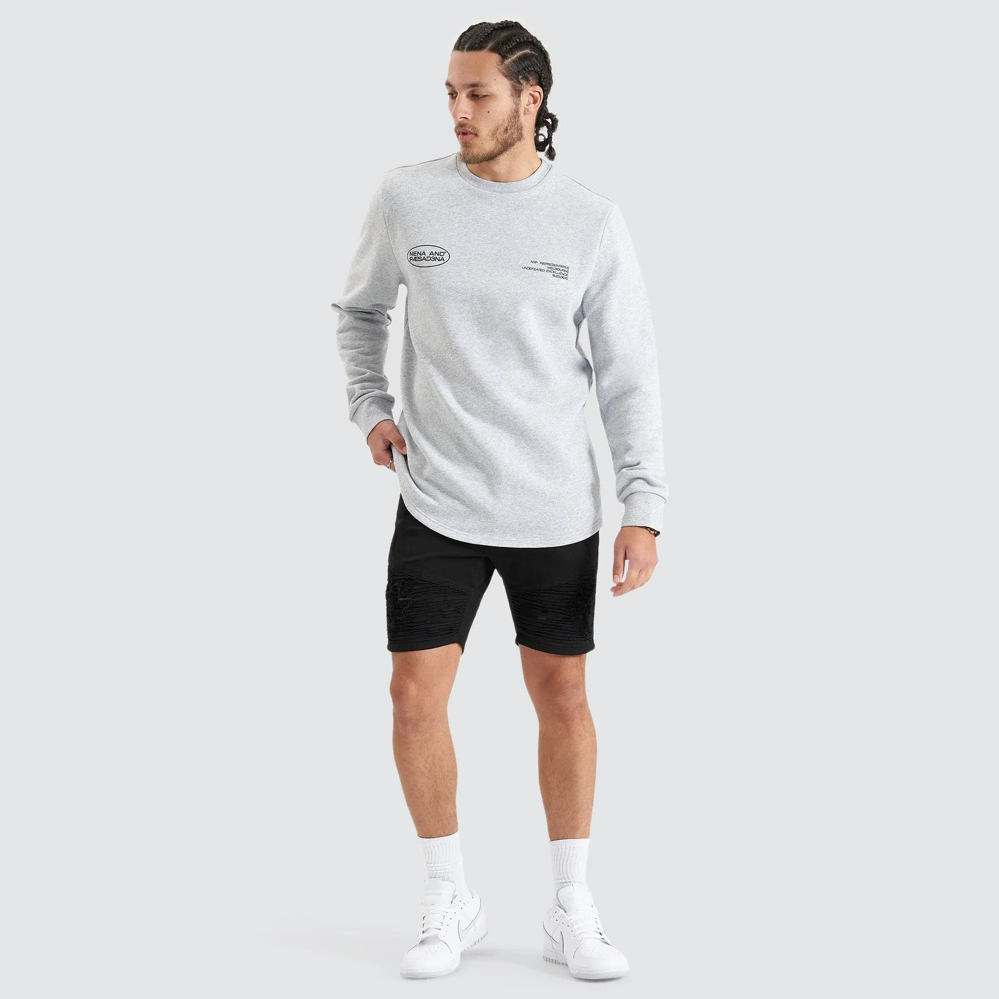 Dead Draw Dual Curved Jumper Grey Marle