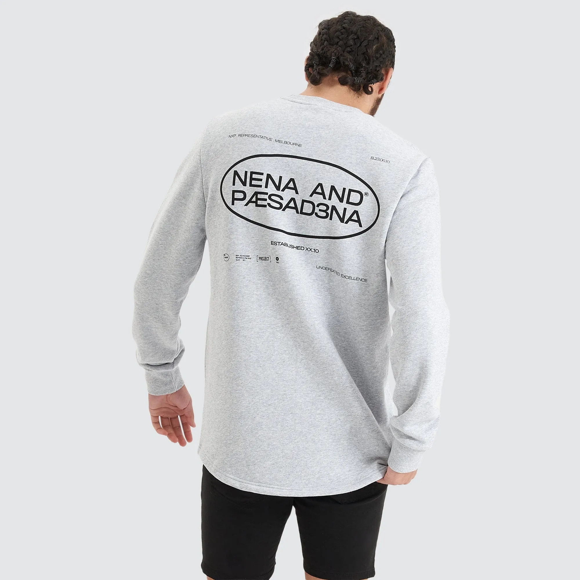 Dead Draw Dual Curved Jumper Grey Marle