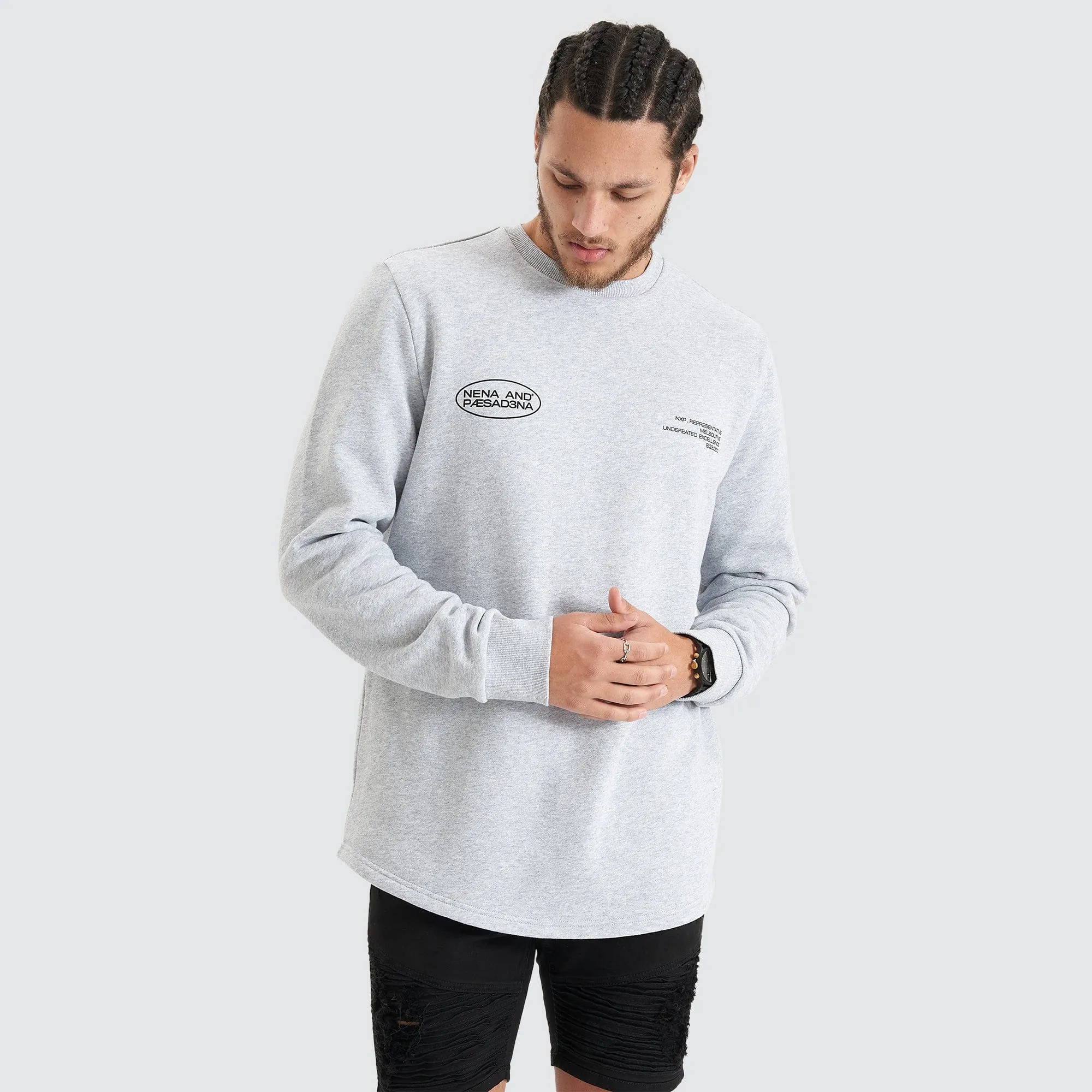 Dead Draw Dual Curved Jumper Grey Marle