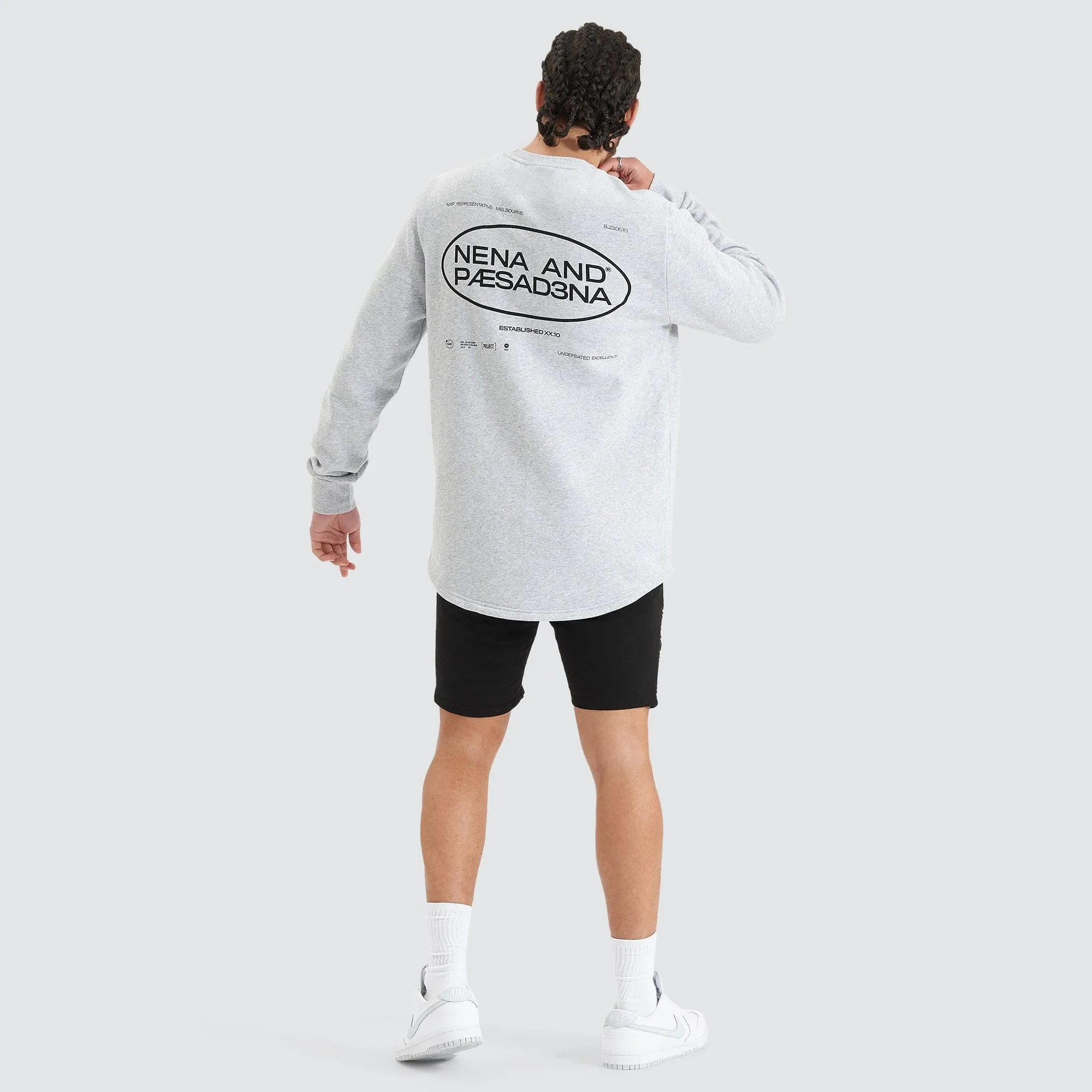 Dead Draw Dual Curved Jumper Grey Marle