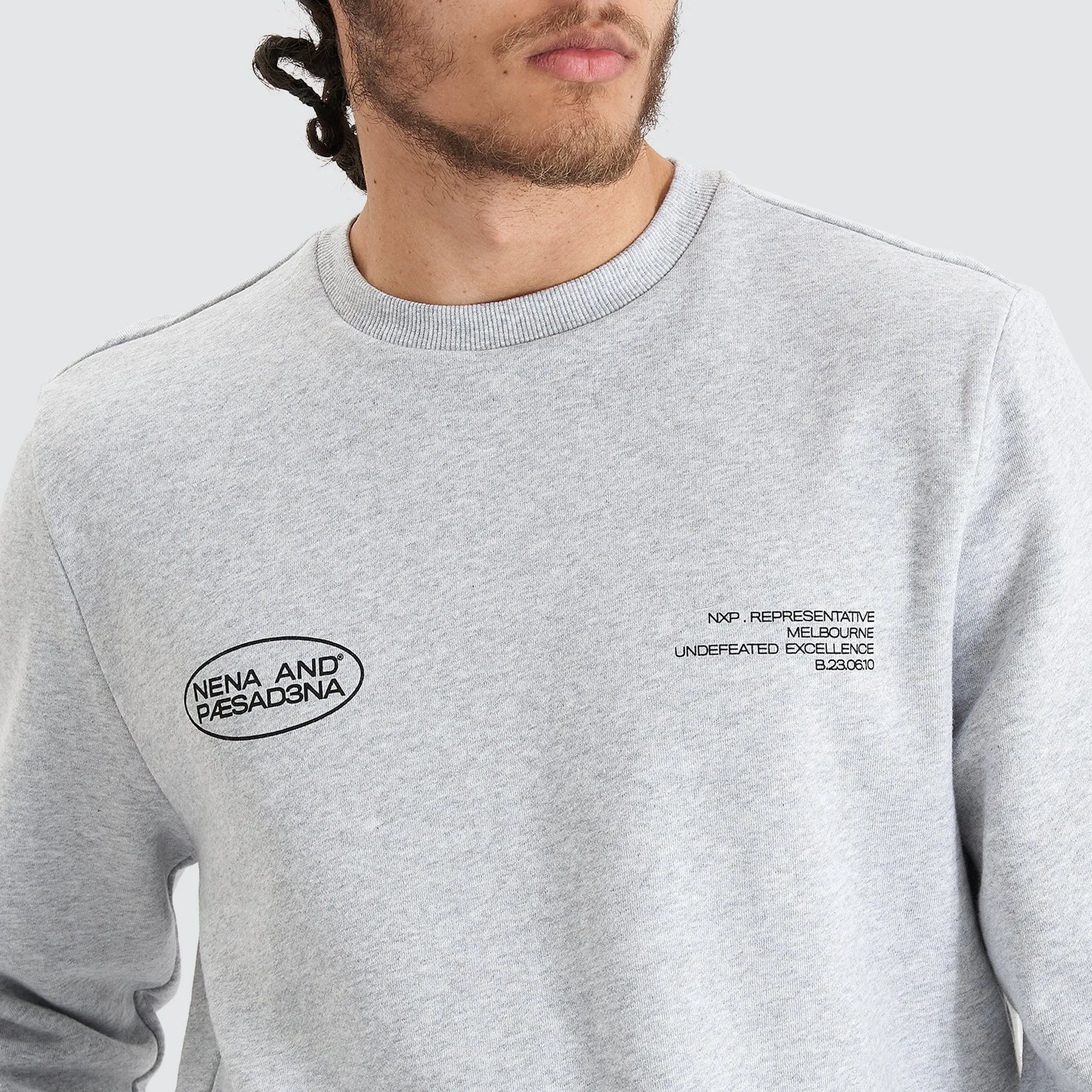 Dead Draw Dual Curved Jumper Grey Marle