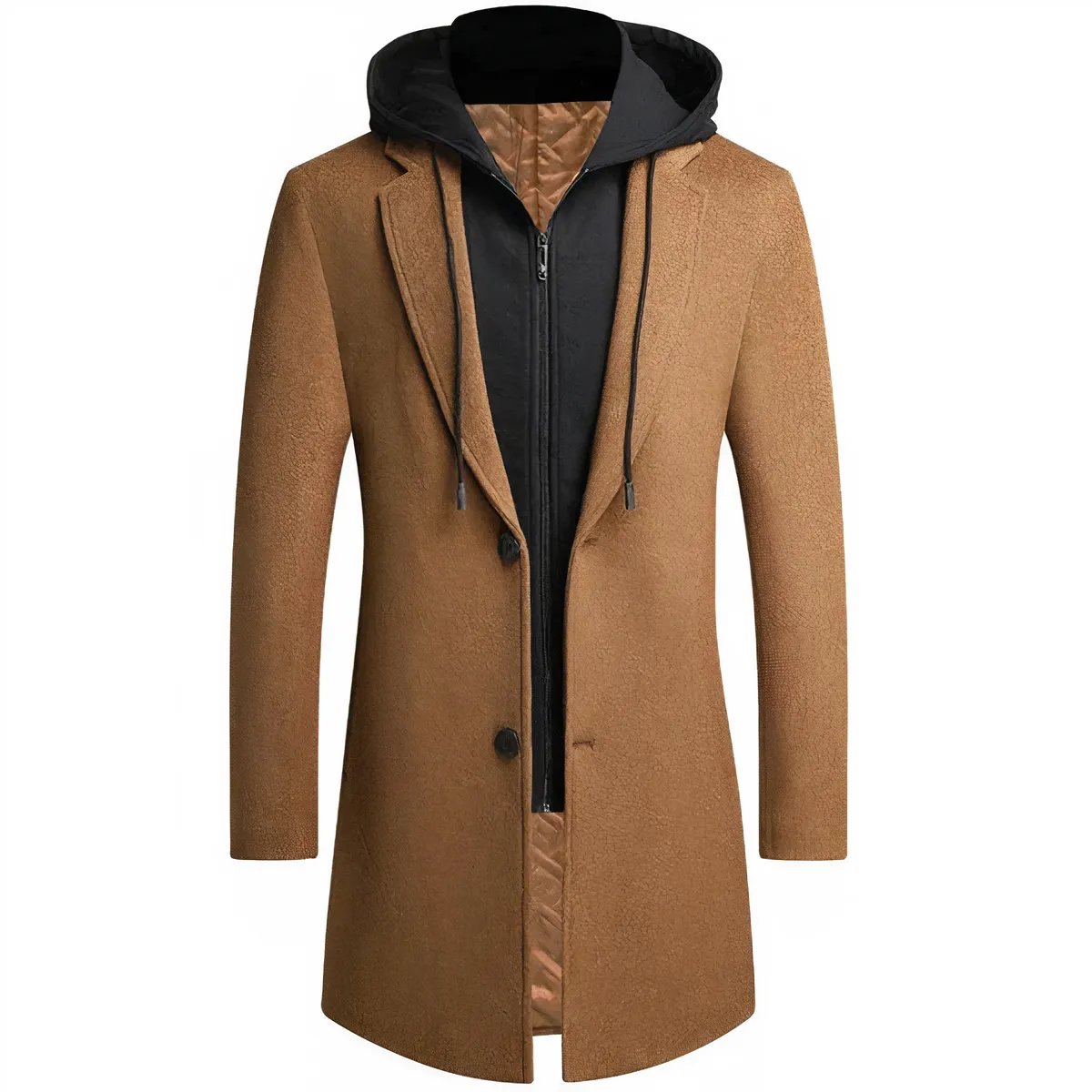 Elegant Men's Wool Trench Coat for Autumn and Winter