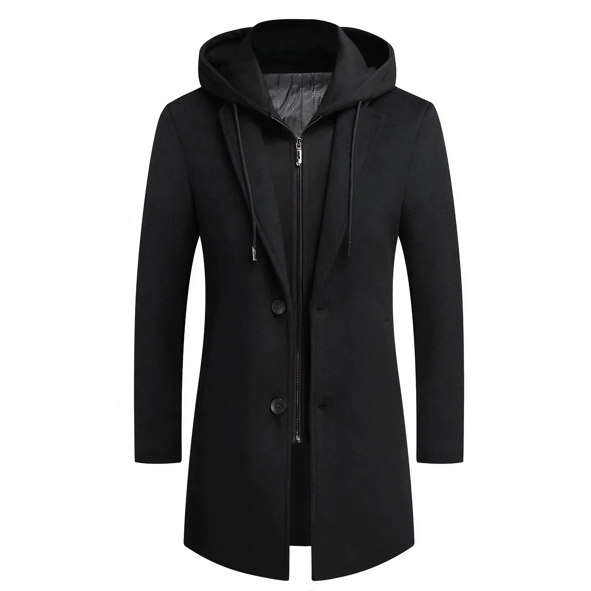 Elegant Men's Wool Trench Coat for Autumn and Winter
