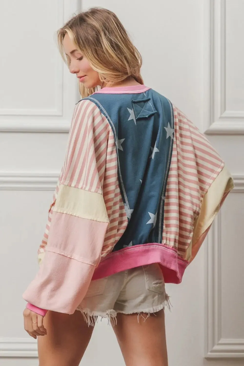 'Elliana' Stars and Stripes Long Sleeve Top