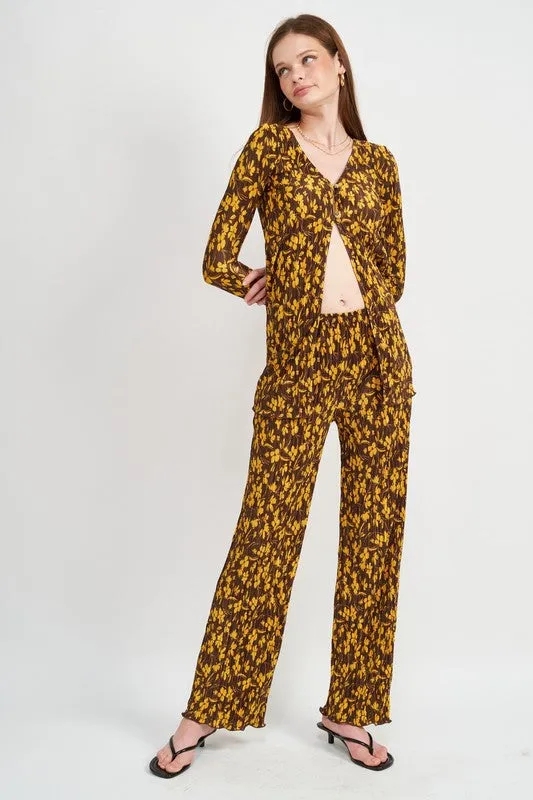 Emory Park MICRO PLEAT LOUNGE PRINTED PANTS