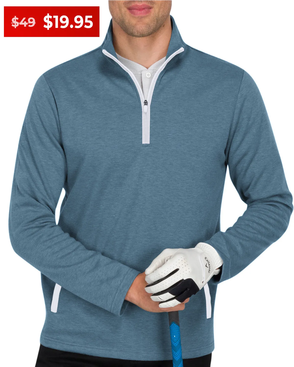 Extreme Deals - Half Zip Golf Pullover with Pockets