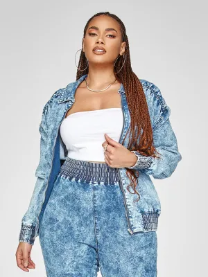 Fashion To Figure - Elissa Acid Wash Denim Jacket