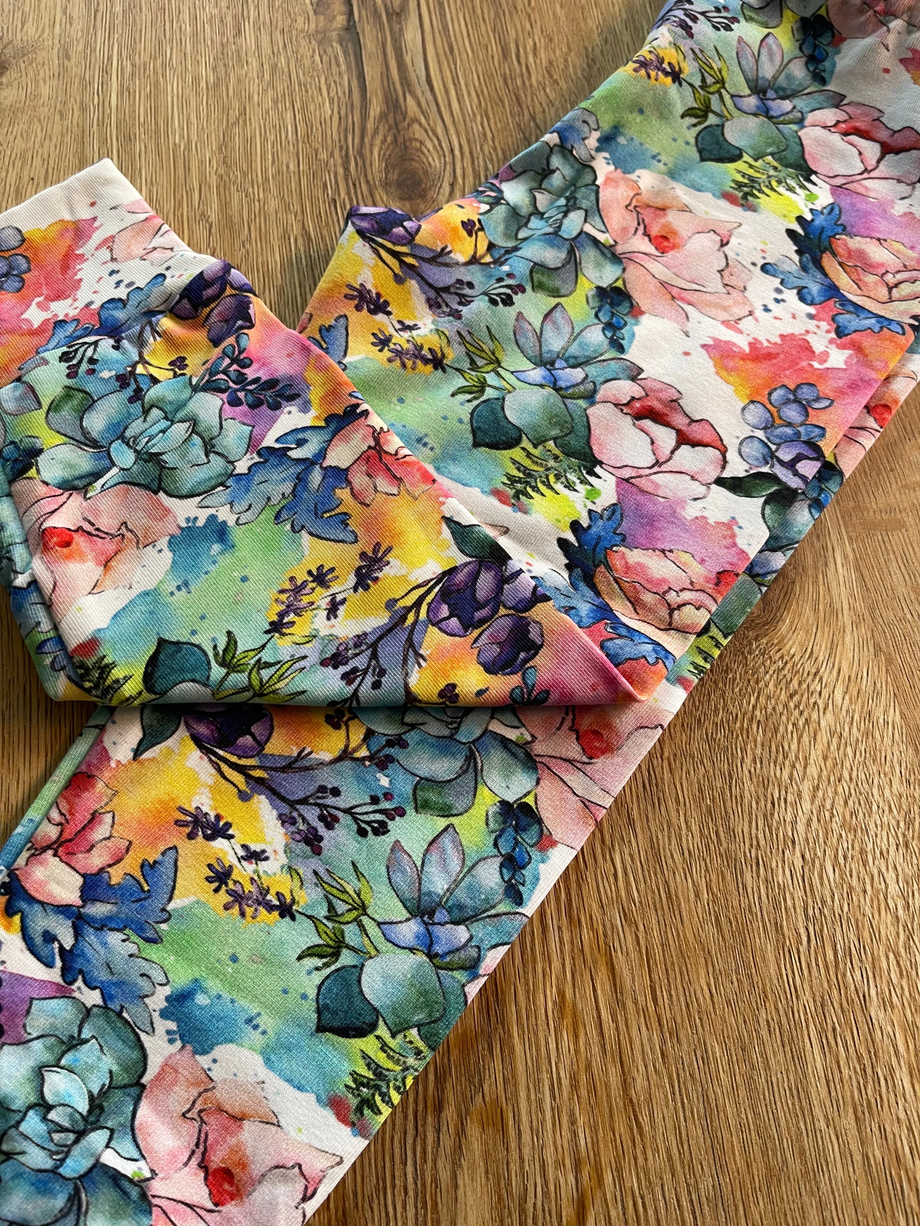 Floral Cuffed Leggings