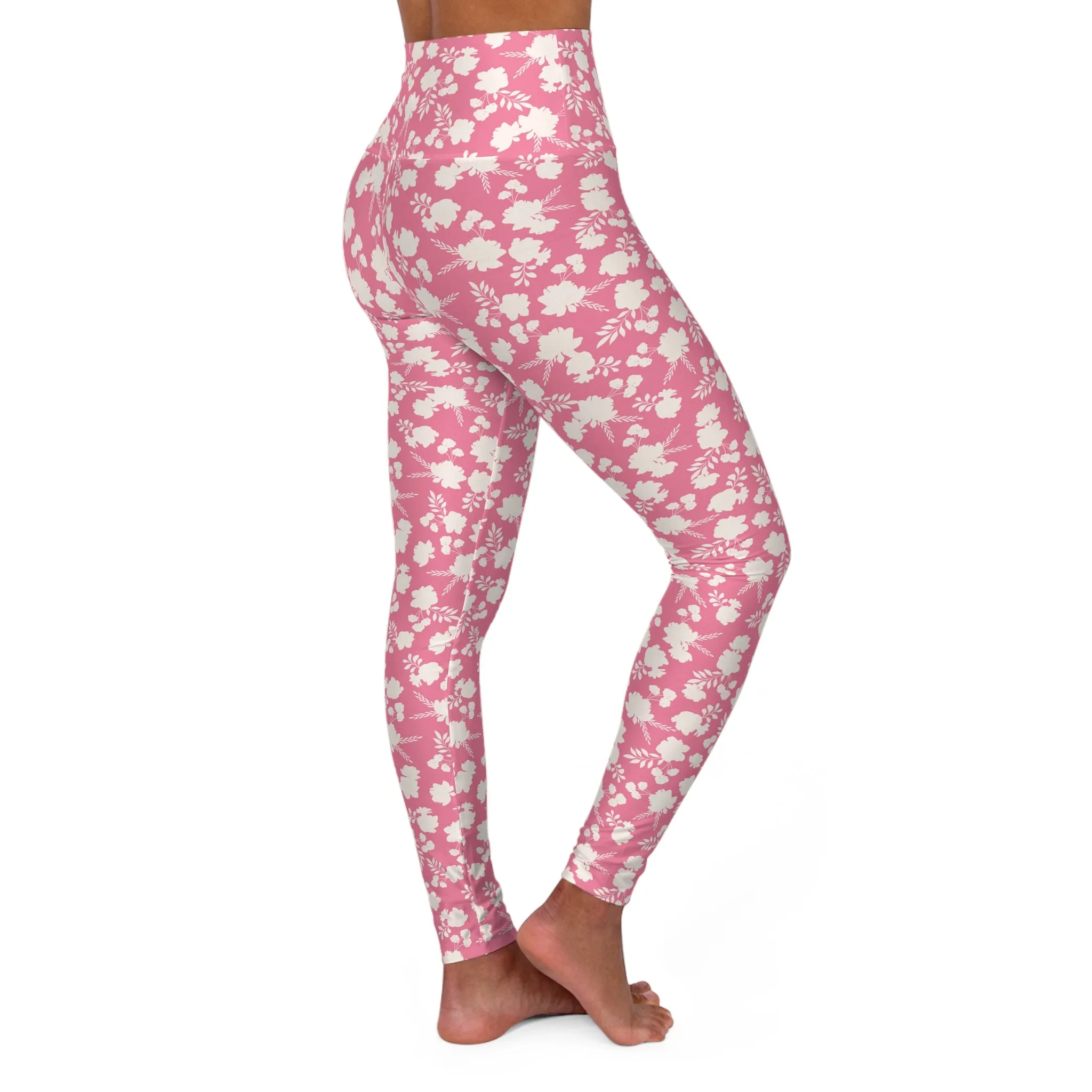 Floral High Waisted Yoga Leggings - Comfort Fit for Active Lifestyles