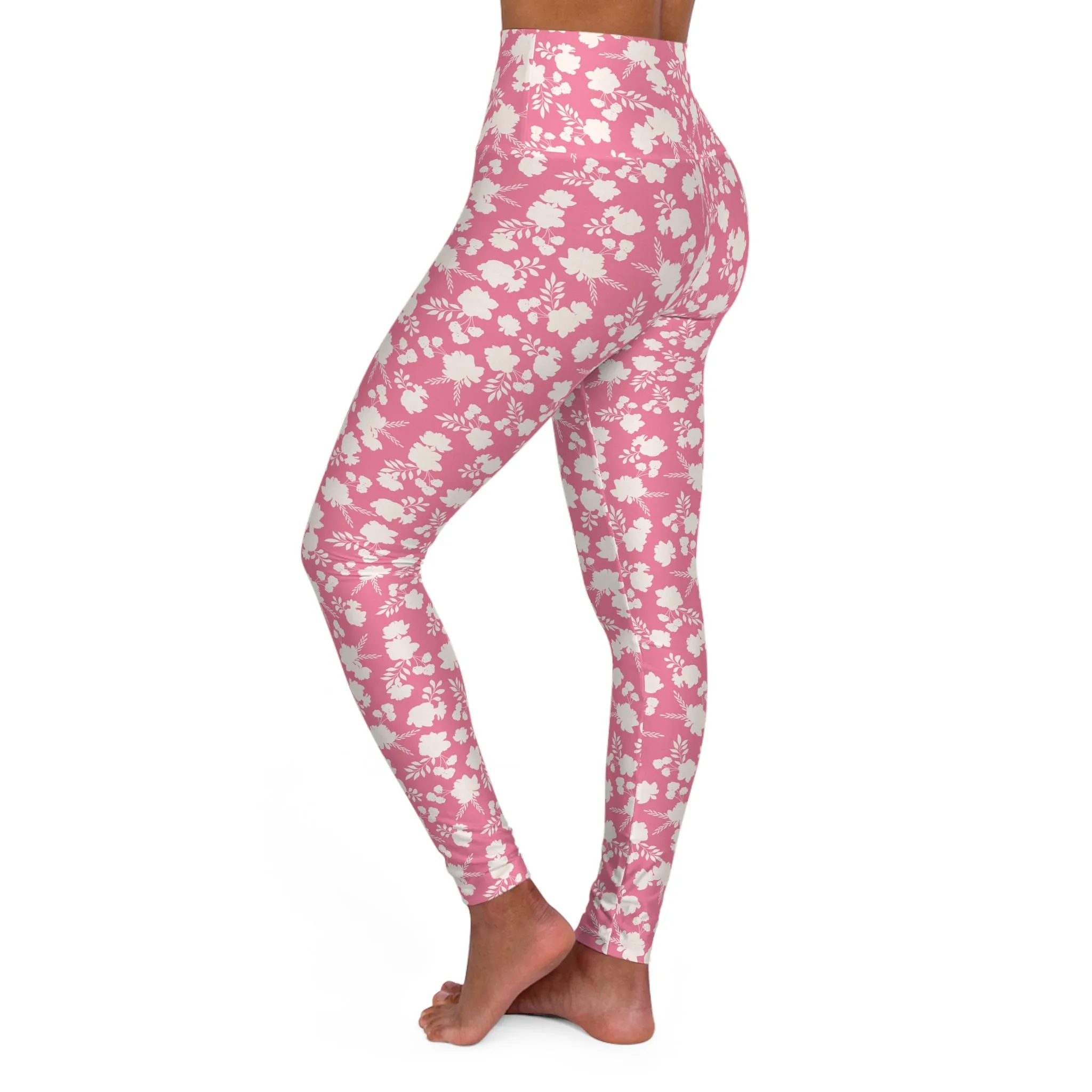 Floral High Waisted Yoga Leggings - Comfort Fit for Active Lifestyles