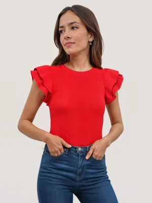 Flutter Sleeve Knit Top