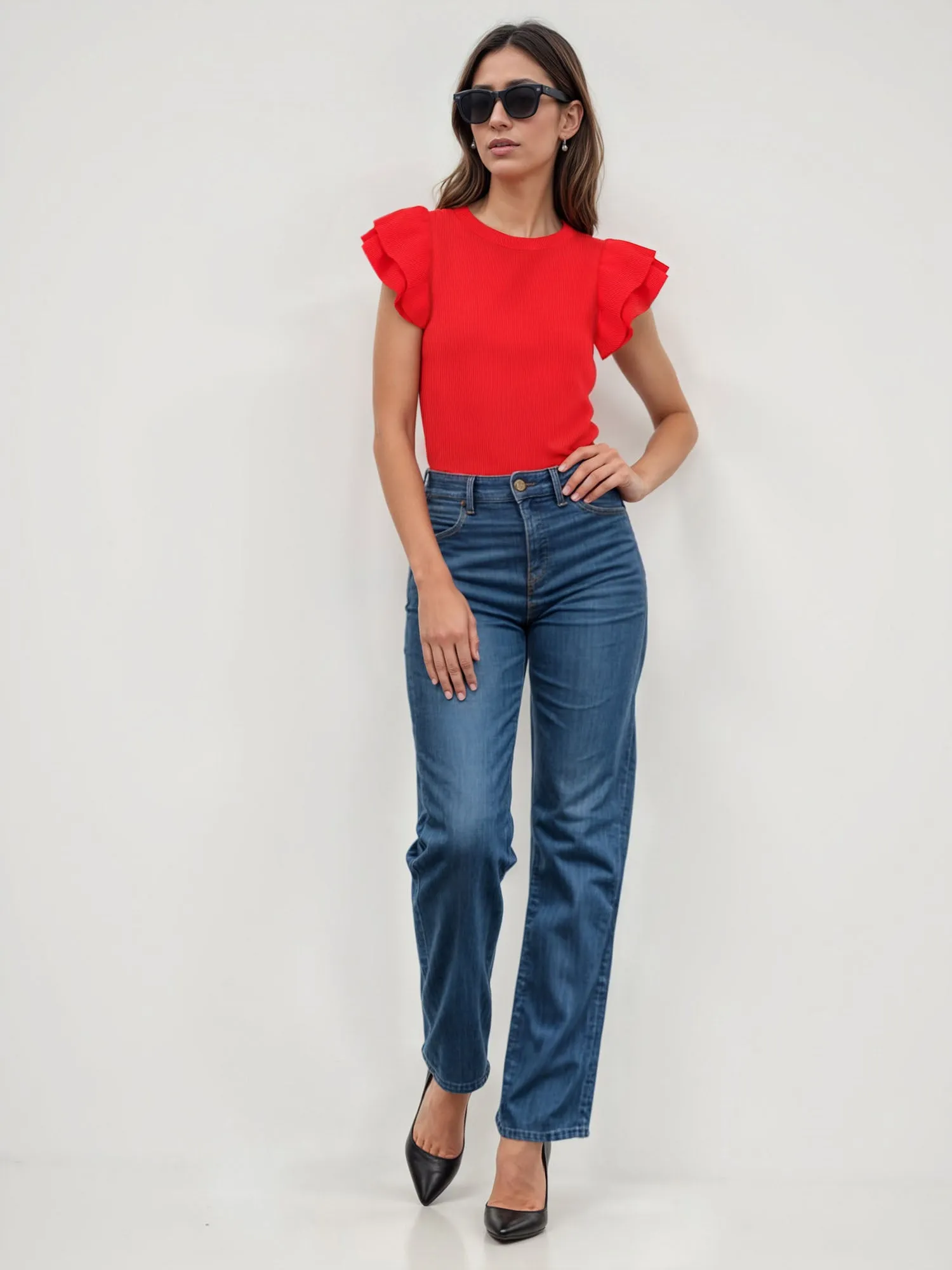 Flutter Sleeve Knit Top