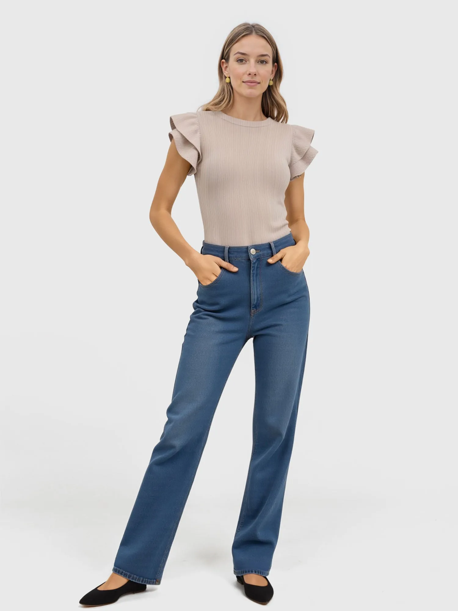 Flutter Sleeve Knit Top