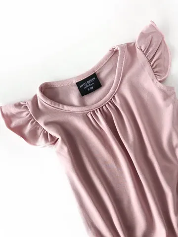 FLUTTER SLEEVE ONEPIECE - SUN KISSED