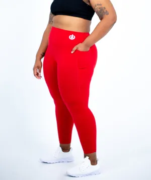 Full Length Pocket Legging | Red