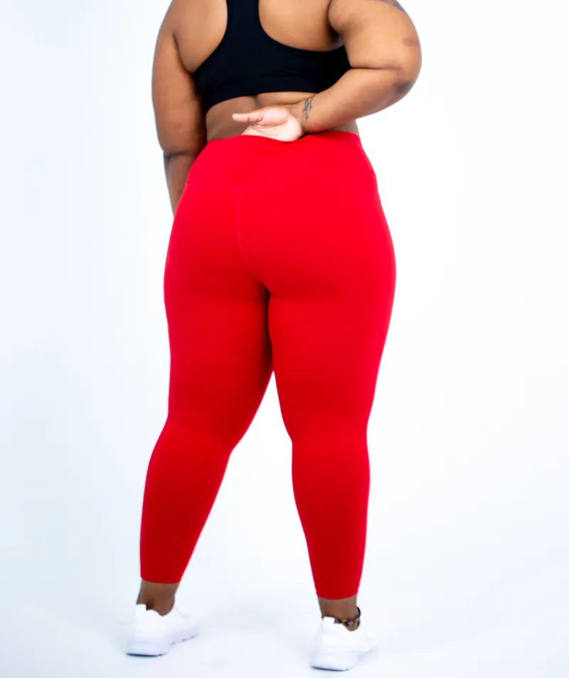 Full Length Pocket Legging | Red