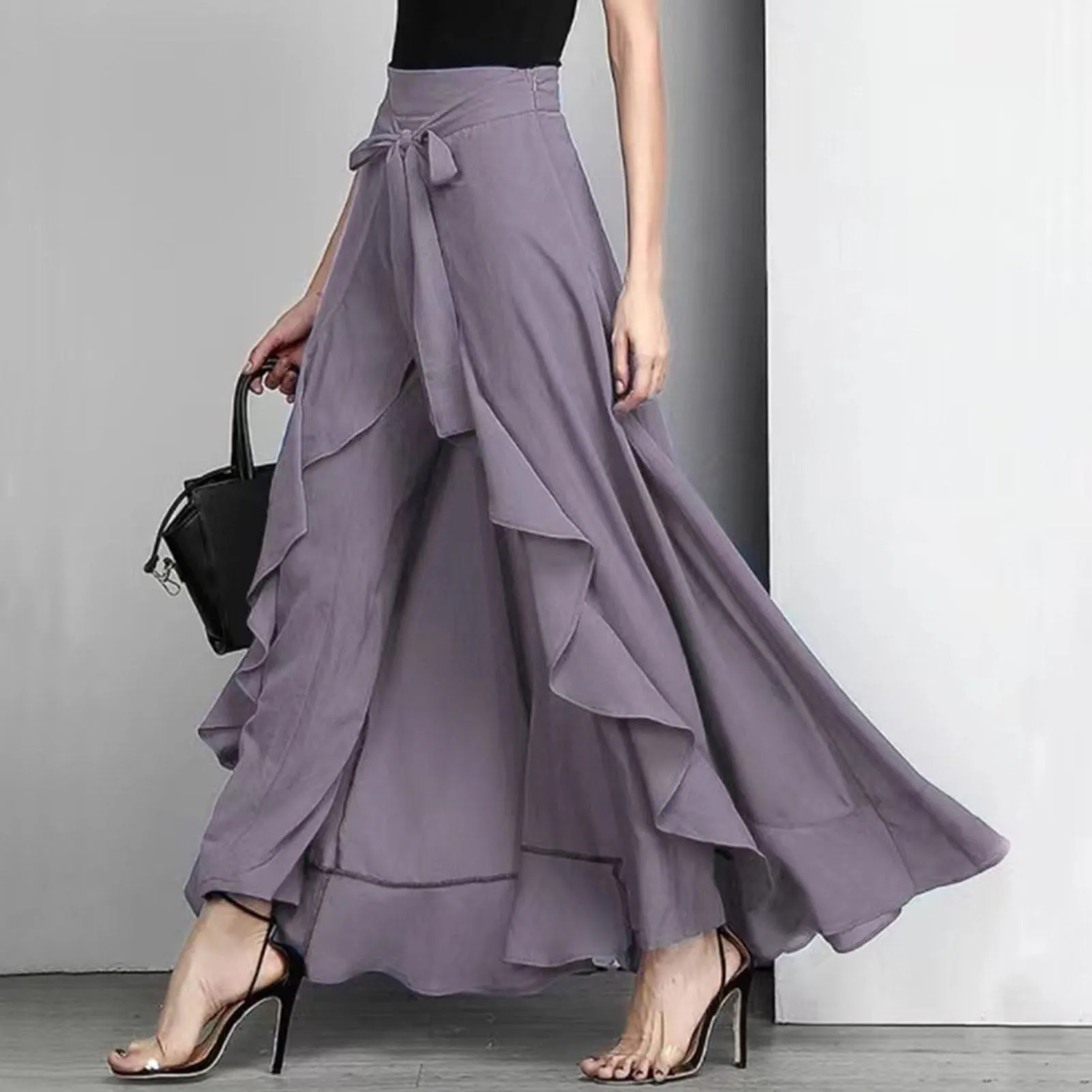 Funki Buys | Skirts | Women's Elegant Long Ruffled Skirt Pants