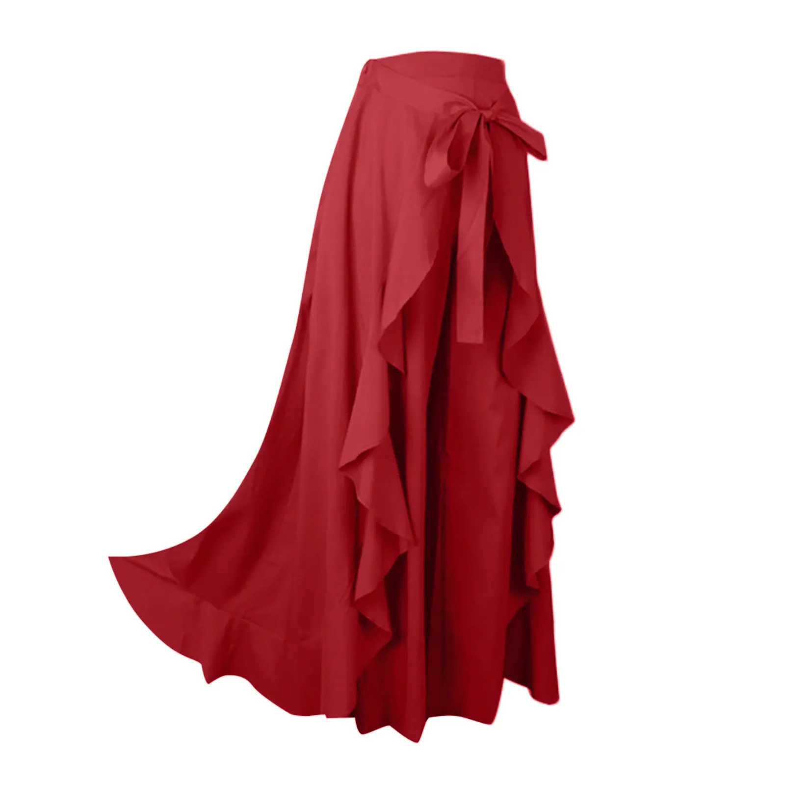 Funki Buys | Skirts | Women's Elegant Long Ruffled Skirt Pants