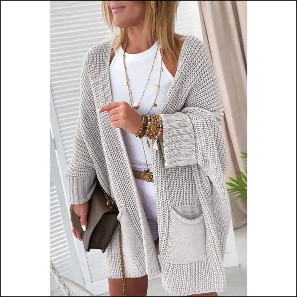 Gray Batwing Sleeve Cardigan: so Cozy, Youll Ghost your Plans 👻