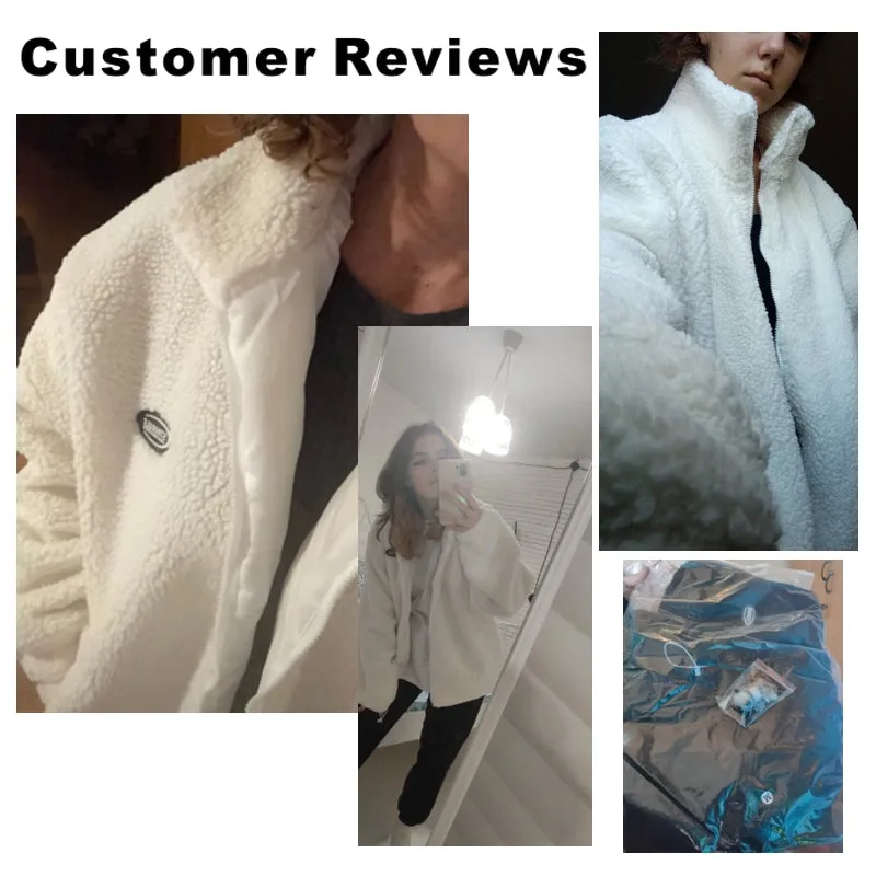 Gray Hip Hop Winter Fleece Fluffy Jacket