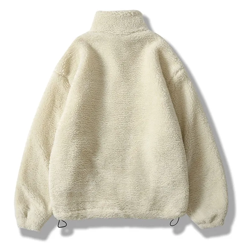 Gray Hip Hop Winter Fleece Fluffy Jacket