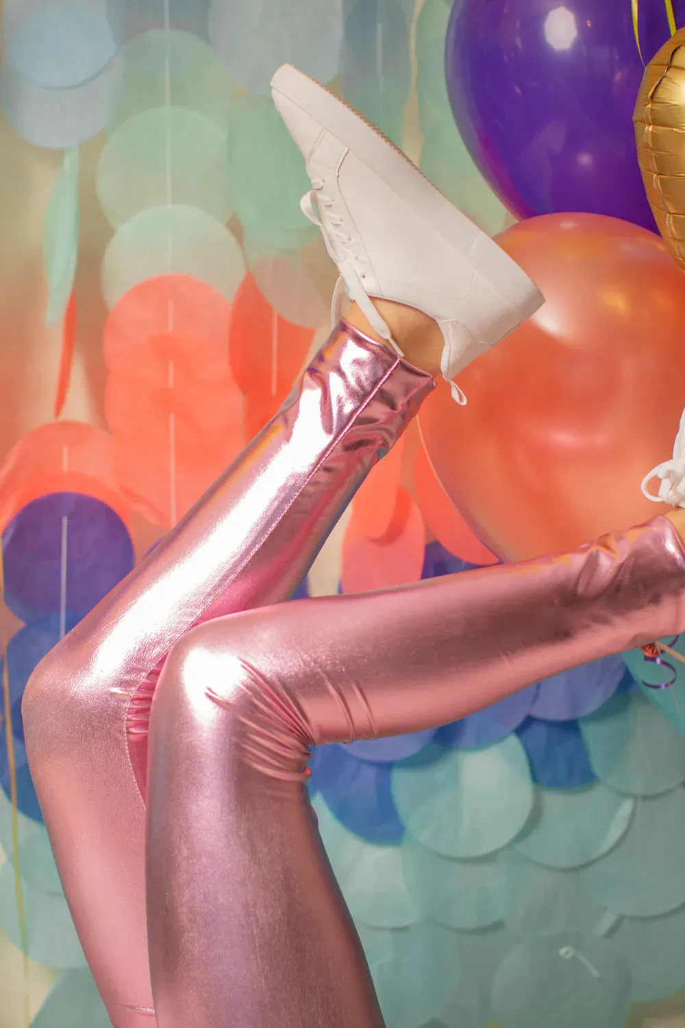 Great Pretenders Love Life Leggings - Metallic Pink