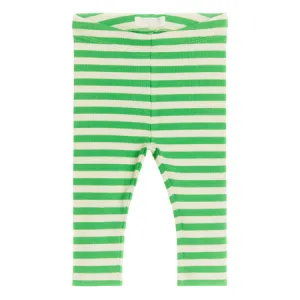 Green & White Stripe Leggings