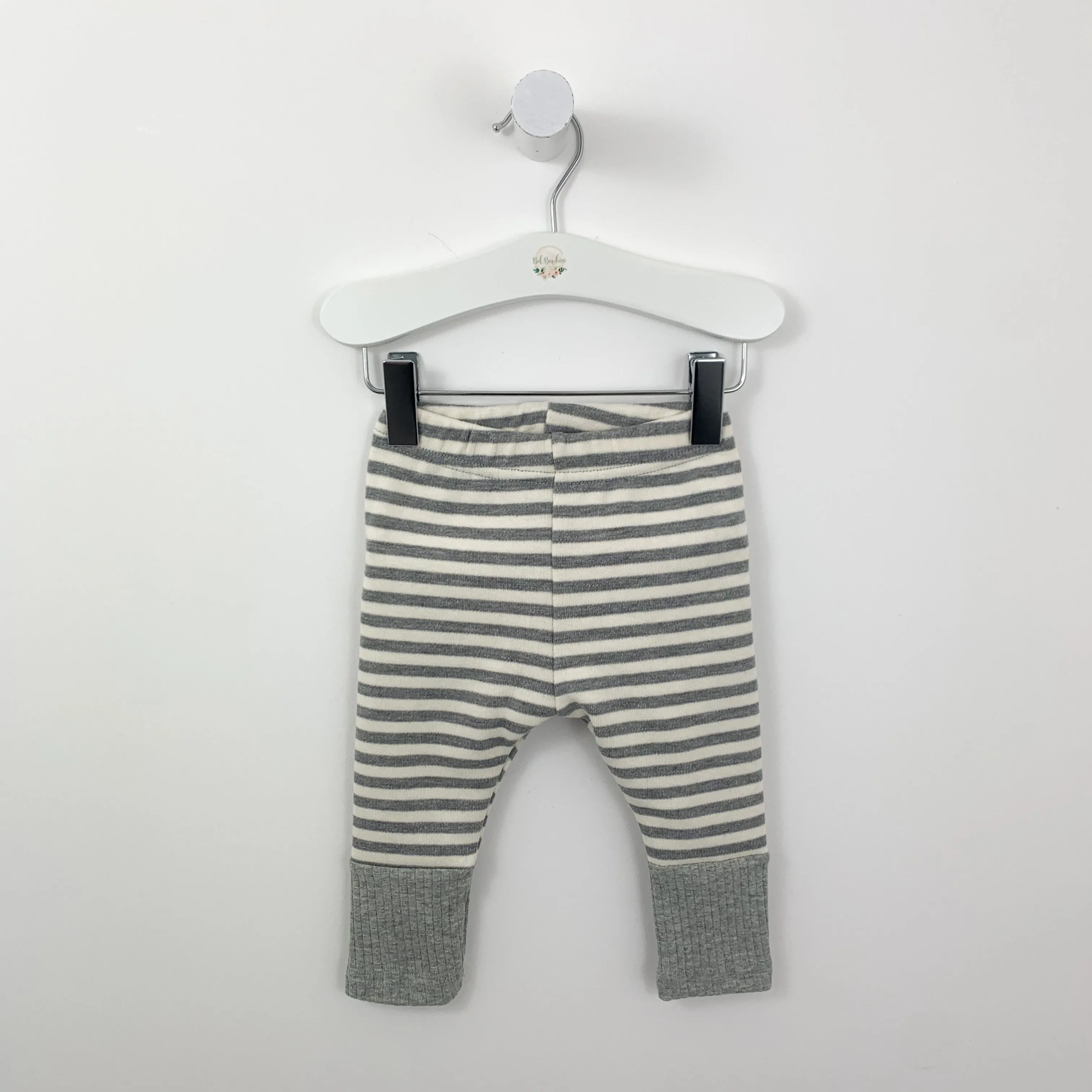 Grey Striped Leggings