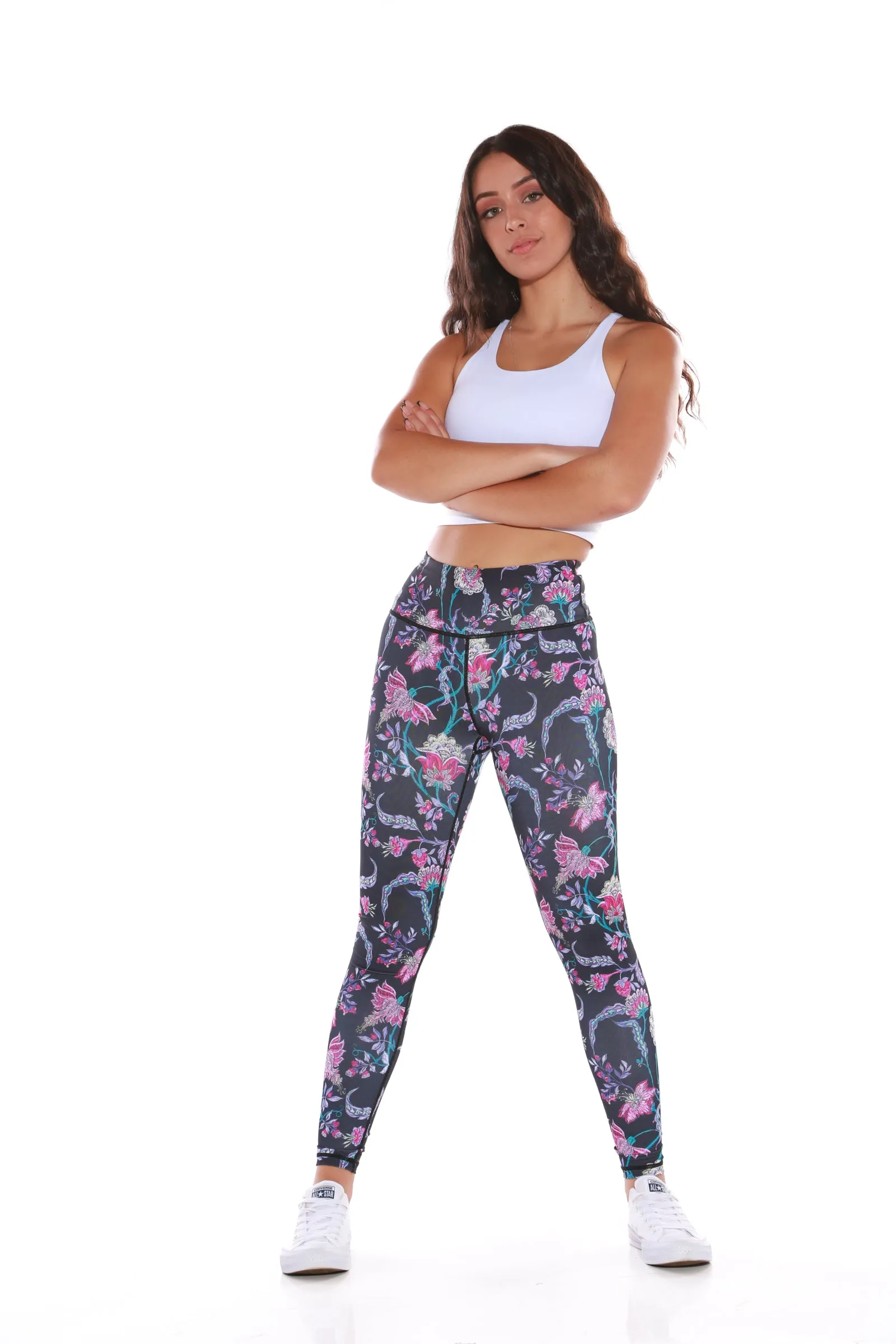 Gym Bunny Expression leggings - Black Floral
