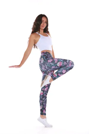 Gym Bunny Expression leggings - Black Floral