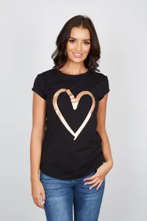 HEART TEE - BLACK
