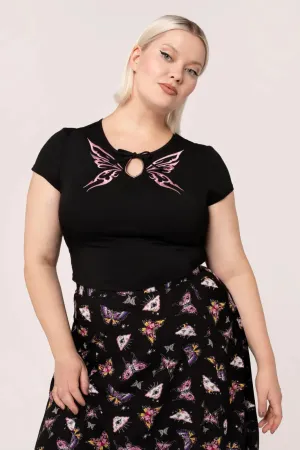 Hell Bunny Kocho Butterfly Crop Top