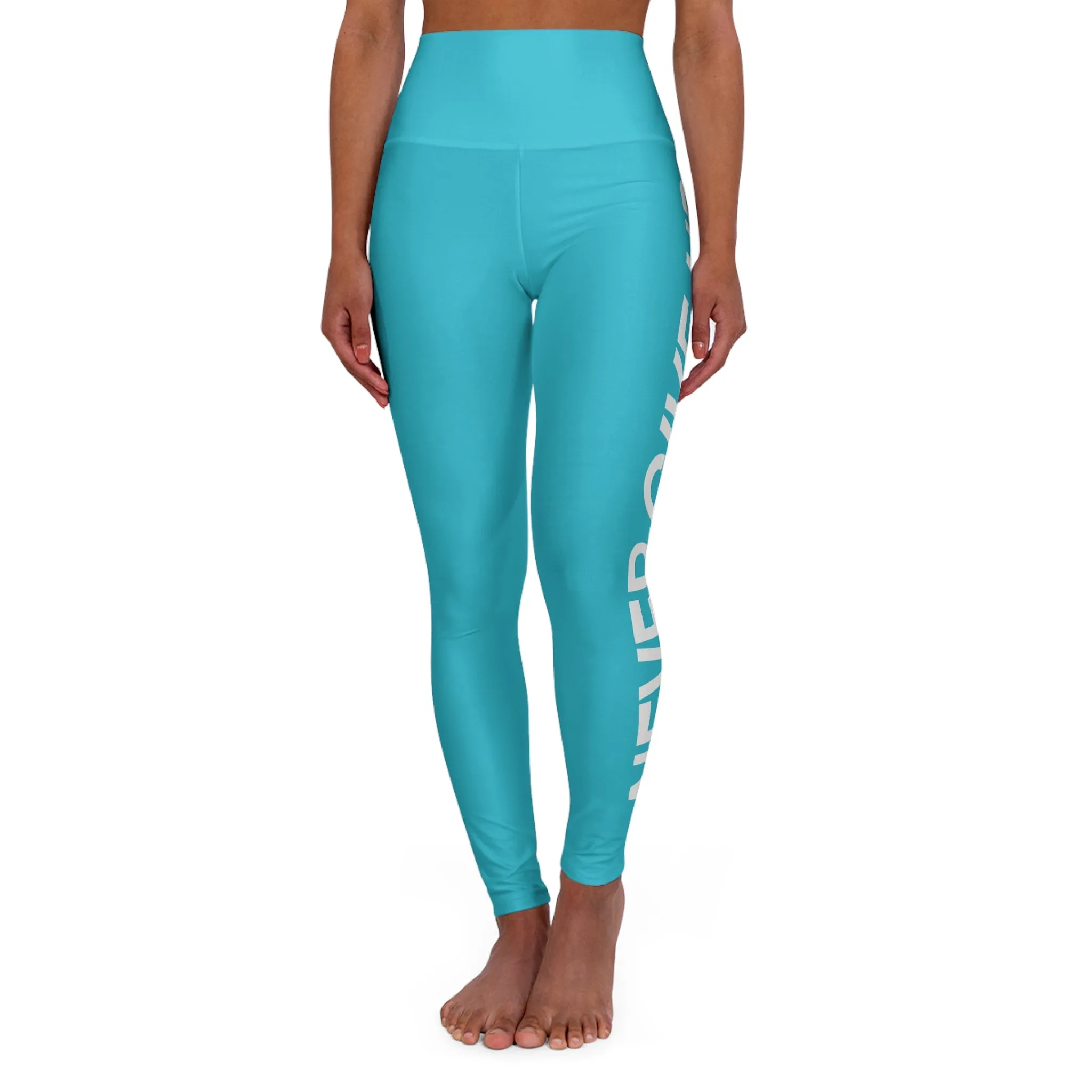 High Waisted Leggings Never Give Up - Blue