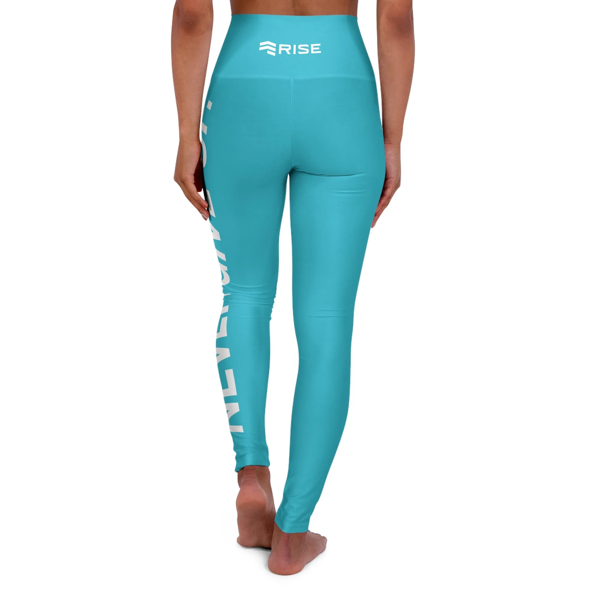 High Waisted Leggings Never Give Up - Blue