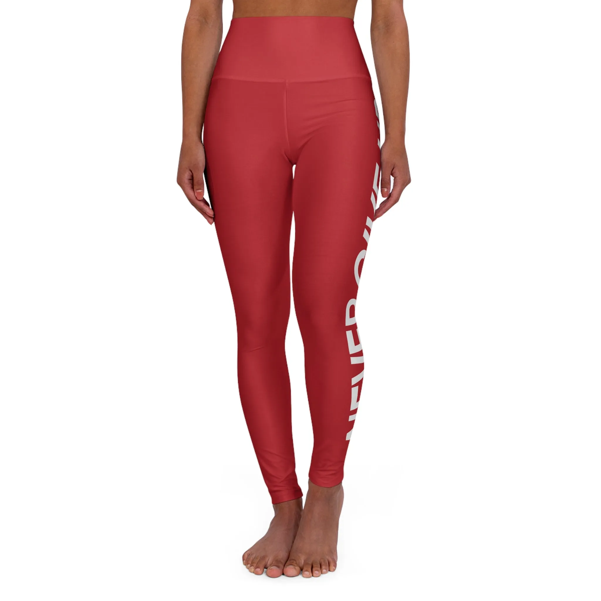 High Waisted Leggings Never Give Up - Red