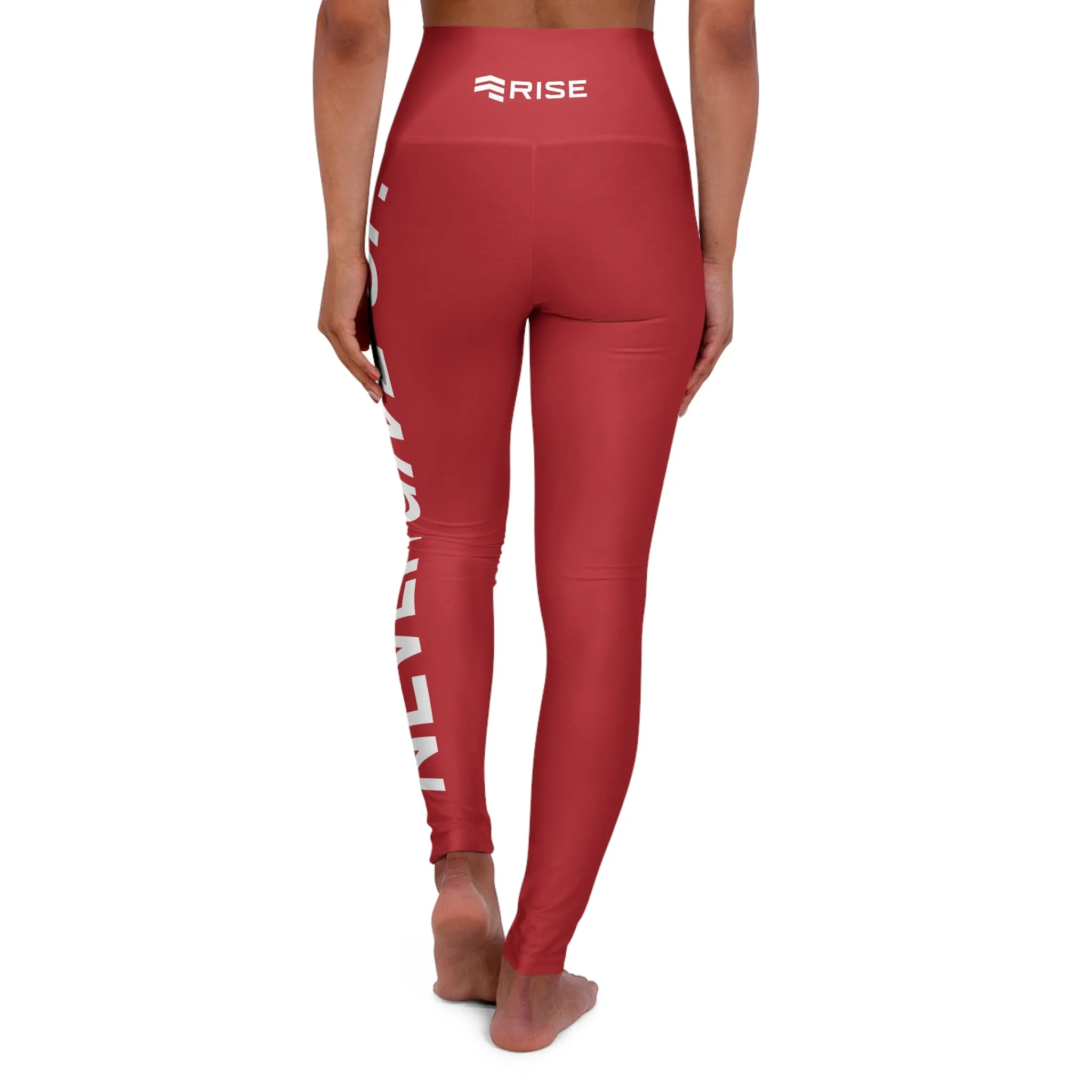 High Waisted Leggings Never Give Up - Red
